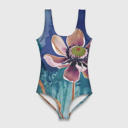 Женский купальник-боди Красочный цветок