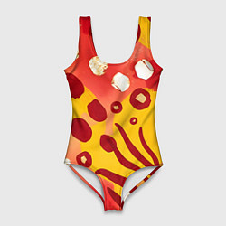 Купальник-боди 3D женский Африканский паттерн, цвет: 3D-принт