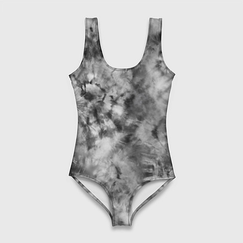 Женский купальник-боди Серый тай дай - абстракция / 3D-принт – фото 1