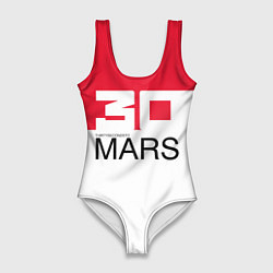 Купальник-боди 3D женский 30 Seconds to Mars poster, цвет: 3D-принт