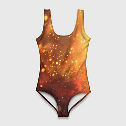 Купальник-боди 3D женский Золотая блестящая текстура, цвет: 3D-принт