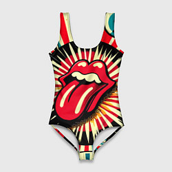 Женский купальник-боди Logo of the Rolling Stones - pop art