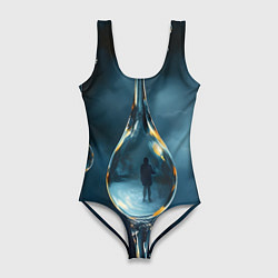 Женский купальник-боди Люди в каплях