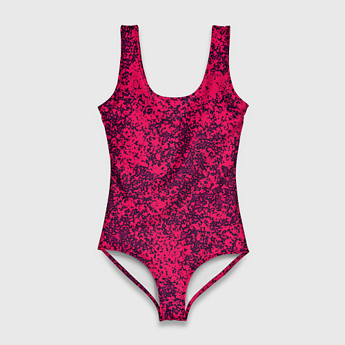 Женский купальник-боди Насыщенный розовый текстура / 3D-принт – фото 1