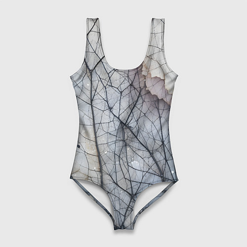 Женский купальник-боди Прожилки листьев / 3D-принт – фото 1
