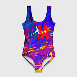 Женский купальник-боди NBA краски неон