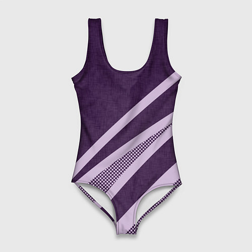 Женский купальник-боди Фиолетовый абстрактный с полосой / 3D-принт – фото 1
