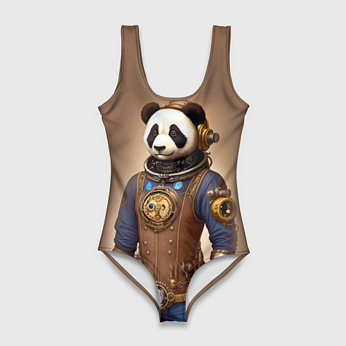 Женский купальник-боди Крутой панда в стиле стимпанк / 3D-принт – фото 1