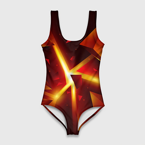 Женский купальник-боди Трехмерный взрыв неоновых плит абстракция / 3D-принт – фото 1