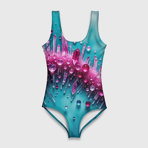 Женский купальник-боди Розовые кристаллы / 3D-принт – фото 1