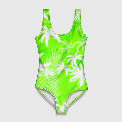 Женский купальник-боди Кислотные тропики / 3D-принт – фото 1
