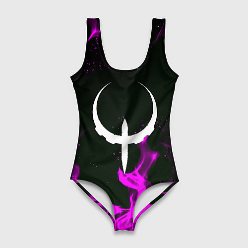 Женский купальник-боди Quake fire neon / 3D-принт – фото 1