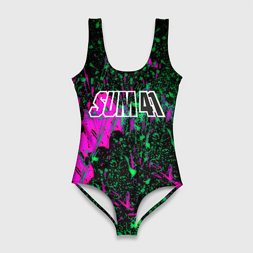 Женский купальник-боди Sum 41 неоновые краски / 3D-принт – фото 1
