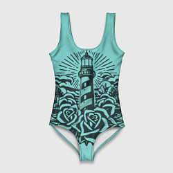 Женский купальник-боди Маяк и розы