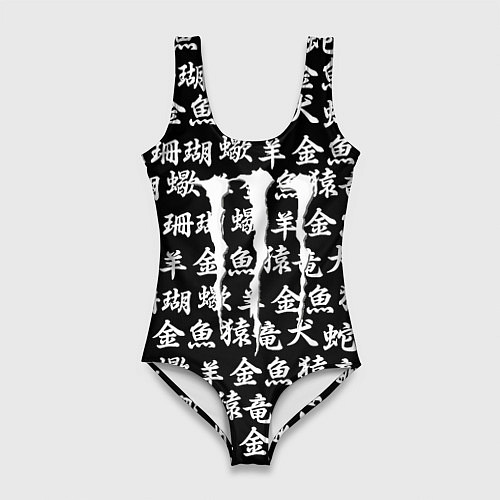 Женский купальник-боди Monster energy japan pattern / 3D-принт – фото 1