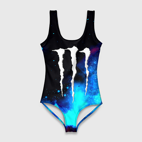Женский купальник-боди Monster energy космос / 3D-принт – фото 1