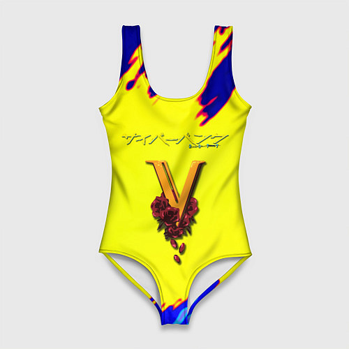 Женский купальник-боди Cyberpunk краски неоновые / 3D-принт – фото 1