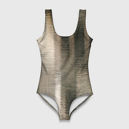 Женский купальник-боди Размытые серо-бежевые полосы / 3D-принт – фото 1