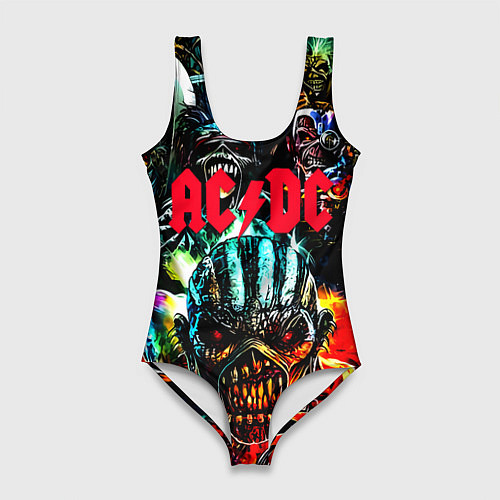 Женский купальник-боди ACDC рок монстры / 3D-принт – фото 1
