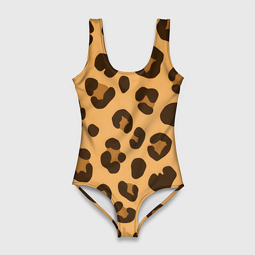 Женский купальник-боди Коричневые пятна леопарда / 3D-принт – фото 1