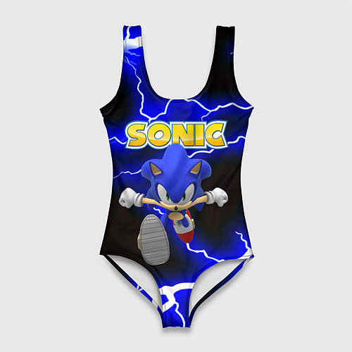 Женский купальник-боди Sonic storm electro / 3D-принт – фото 1