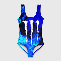 Женский купальник-боди Monster energy синий дым