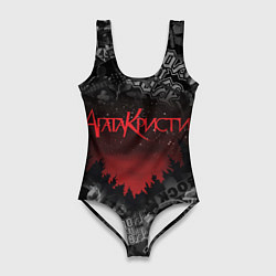 Купальник-боди 3D женский Агата Кристи рок группа, цвет: 3D-принт