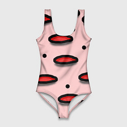 Купальник-боди 3D женский Круги маркер - паттерн, цвет: 3D-принт