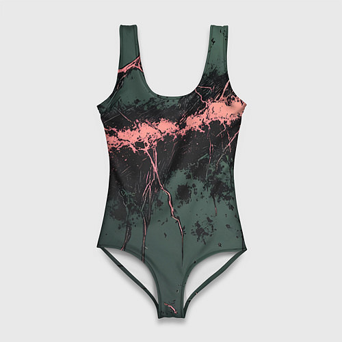 Женский купальник-боди Гранж потертая текстура / 3D-принт – фото 1