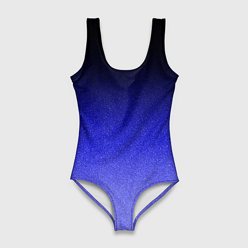 Женский купальник-боди Градиент индиго из чёрно в синий текстура крошка / 3D-принт – фото 1