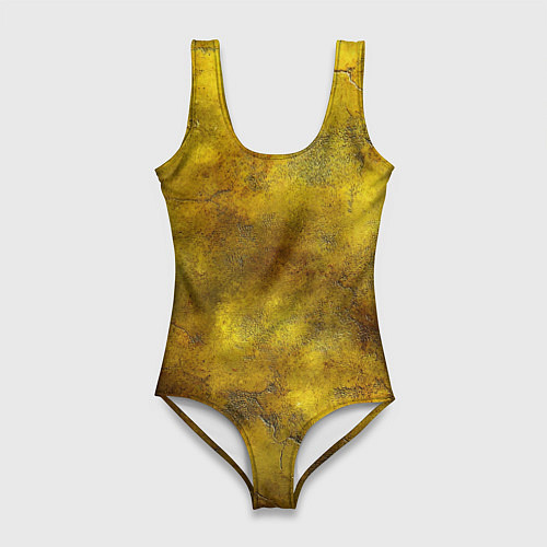 Женский купальник-боди Золотая ржавая текстура / 3D-принт – фото 1