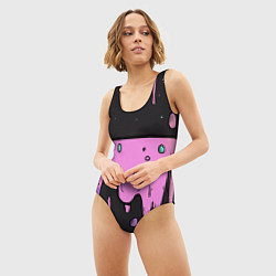 Купальник-боди 3D женский Стекающая краска текстура, цвет: 3D-принт — фото 2