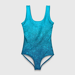 Купальник-боди 3D женский Лазурный голубой текстурный градиент, цвет: 3D-принт