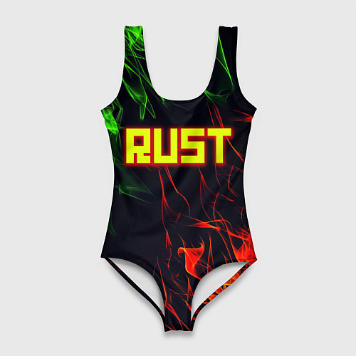 Женский купальник-боди RUST огненная текстура / 3D-принт – фото 1