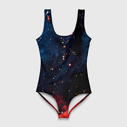 Купальник-боди 3D женский Багровый туман, цвет: 3D-принт