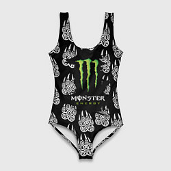 Женский купальник-боди Monster energy медвежьи лапы