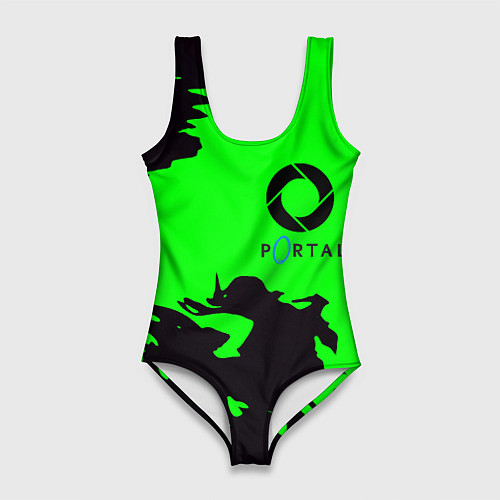 Женский купальник-боди Portal черный дым / 3D-принт – фото 1