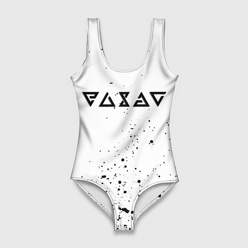 Женский купальник-боди Ведьмак брызги красок / 3D-принт – фото 1