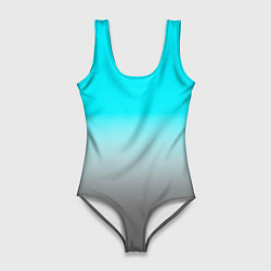 Женский купальник-боди Серо-голубой светлый градиент