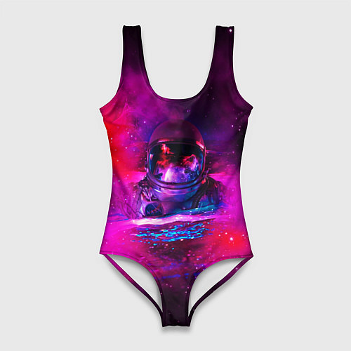 Женский купальник-боди Космонавт в космическом море / 3D-принт – фото 1