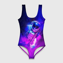 Купальник-боди 3D женский Космонавт среди облаков, цвет: 3D-принт