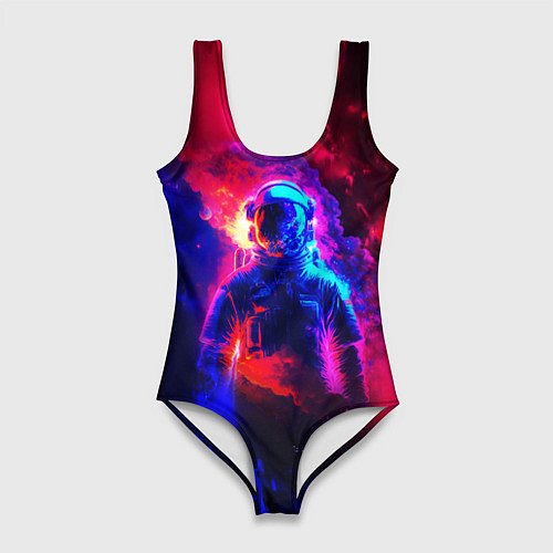 Женский купальник-боди Космонавт в пламени / 3D-принт – фото 1