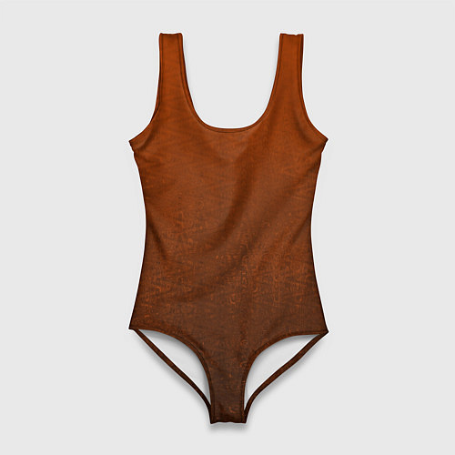 Женский купальник-боди Красно-коричневый текстурированный градиент / 3D-принт – фото 1