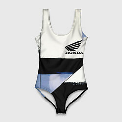 Купальник-боди 3D женский Honda логотип, цвет: 3D-принт