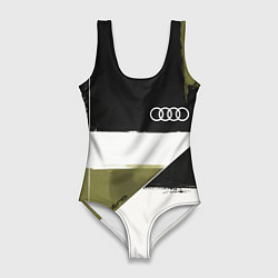 Купальник-боди 3D женский Ауди логотип, цвет: 3D-принт