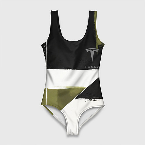 Женский купальник-боди Tesla логотип / 3D-принт – фото 1