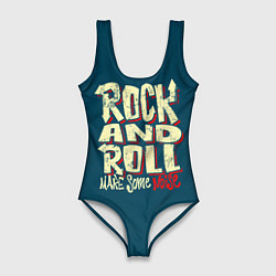 Женский купальник-боди Рок н ролл шум