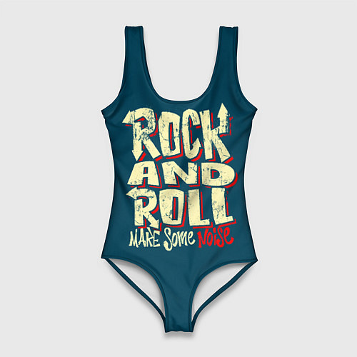Женский купальник-боди Рок н ролл шум / 3D-принт – фото 1