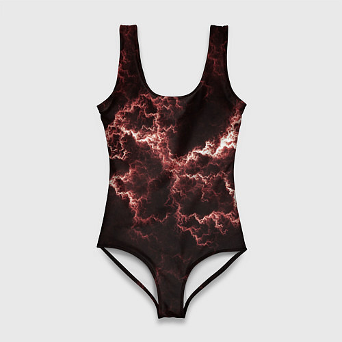 Женский купальник-боди Lightning red / 3D-принт – фото 1