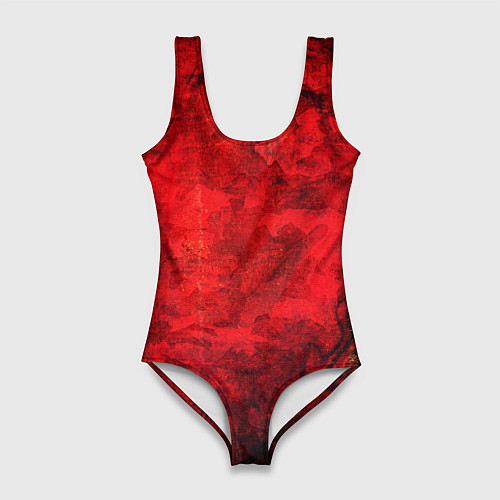 Женский купальник-боди Абстракция - red shabby wall / 3D-принт – фото 1